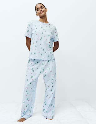Pure Cotton Printed Short Sleeve Pyjama Set