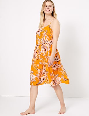 Tropical Print Strappy Nightdress