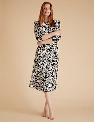 Animal Print Long Nightdress