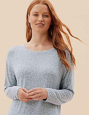 Viscose Animal Print Long Nightdress