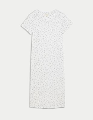 Cotton Modal Animal Print Long Nightshirt