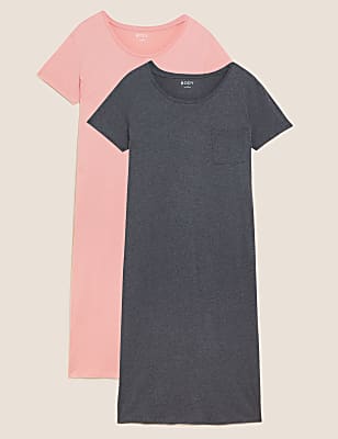 2pk Cool Comfort&trade; Cotton Modal Nightdresses