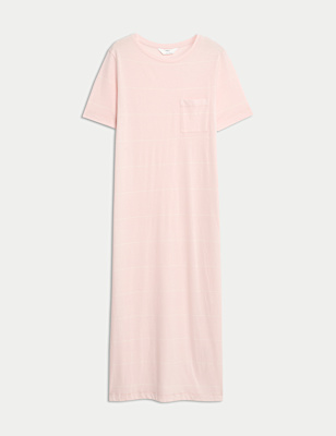 Cotton Modal Long Striped Nightdress