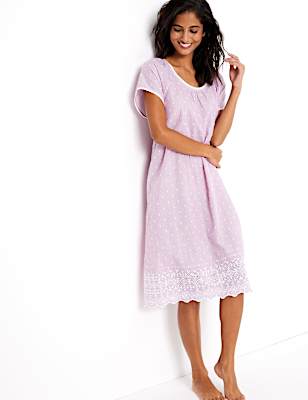 Pure Cotton Broderie Nightdress
