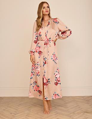 Floral Satin Long Nightdress