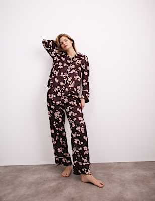 Satin Floral Print Pyjama Set