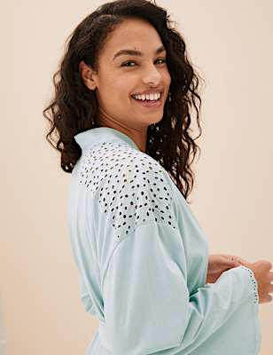 Pure Cotton Tie Dressing Gown