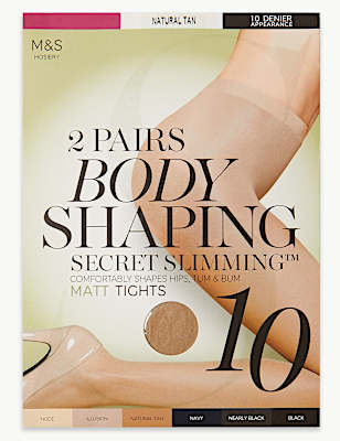 2 Pack 10 Denier Secret Slimming&trade; Tights