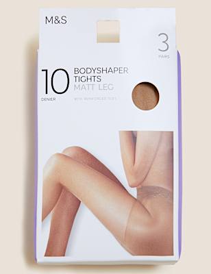 3pk 10 Denier Body Shaper Tights