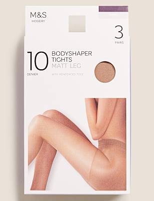 3pk 10 Denier Body Shaper Tights