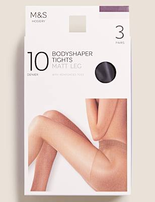 3pk 10 Denier Body Shaper Tights