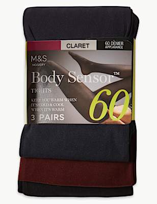 3pk 60 Denier Body Sensor&trade; Tights
