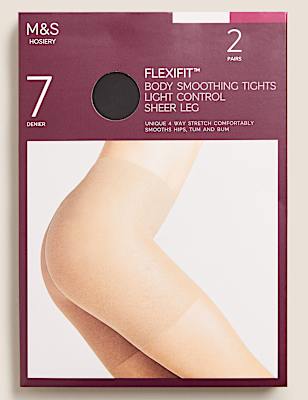 2pk Flexifit™ 7 Denier Light Control Tights