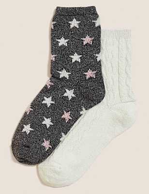2pk Thermal Ankle High Socks with Wool