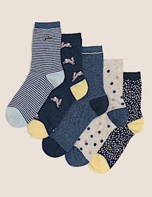 5pk Cotton Rich Ankle High Socks