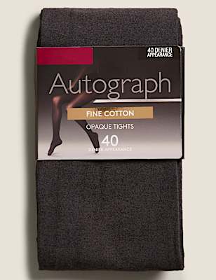 40 Denier Fine Cotton Opaque Tights