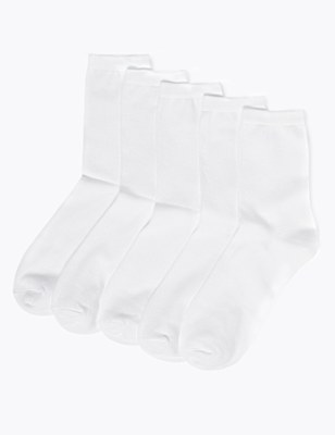 5 Pack Cotton Rich Ankle High Socks
