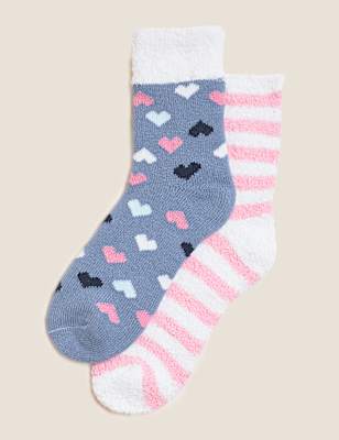 2pk Cosy Ankle High Socks