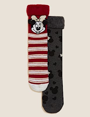 2pk Minnie Mouse&trade; Cosy Ankle High Socks