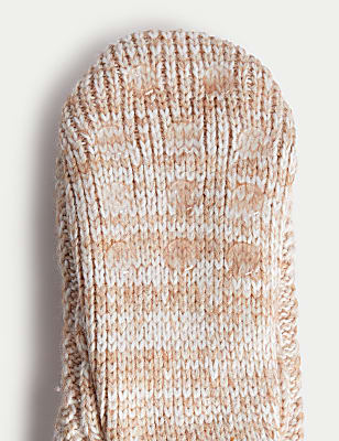 Faux Fur Cable Knit Slipper Socks