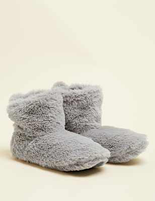 Faux Fur Pom Bootie Slipper Socks