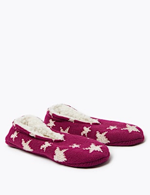 Fleece Lined Star Print Slipper Socks
