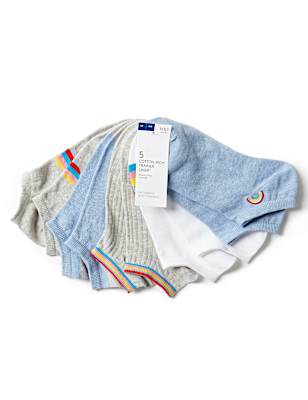 5 Pair Pack Cotton Rich Trainer Liner Socks