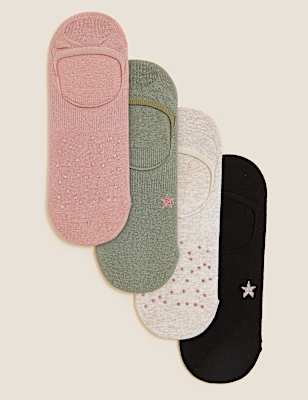 4pk Cotton Seamless Trainer Liners