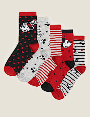 5pk Cotton Mickey Mouse&trade; Ankle High Socks