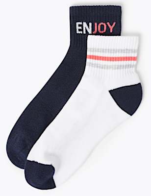 2 Pack Cotton Rich Active Anklet Socks