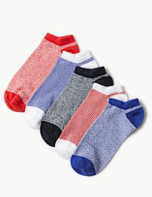 5 Pair Pack Cotton Rich Trainer Liner&trade; Socks