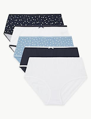5 Pack Pure Cotton Midi Knickers