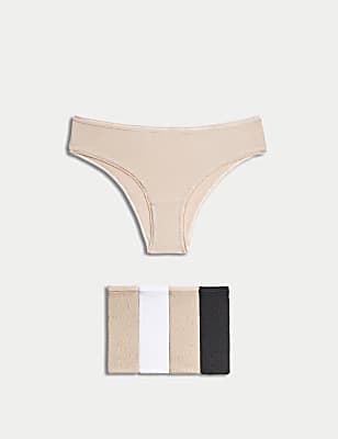 Pack of 5 Cotton Mix Plain Knickers