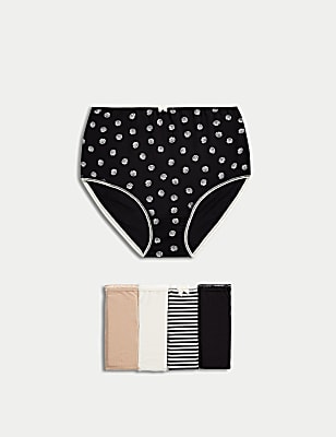 Pack of 5 Monotone Lace Trim Knickers
