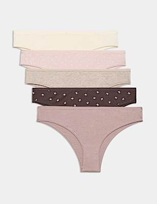 5pk Cotton Modal Brazilian Knickers
