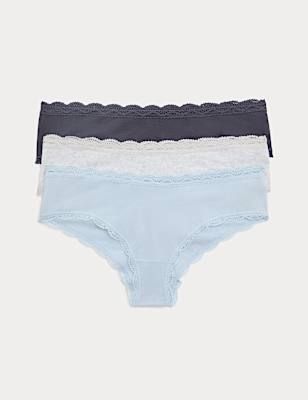 3pk Cotton Rich Hipster Knickers