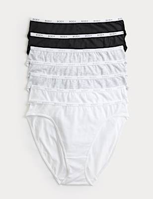 7 Pack Cotton Rich High Leg Knickers