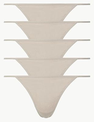 5 Pack Cotton Rich Low Rise Thongs