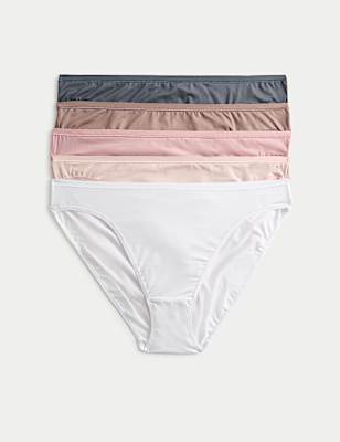 5pk Microfibre High Leg Knickers