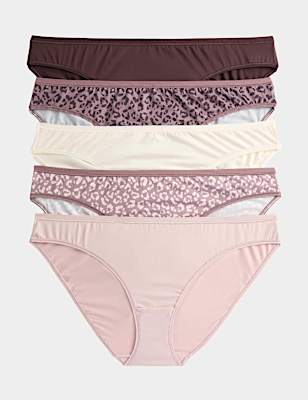 5pk Microfibre Low Rise Bikini Knickers