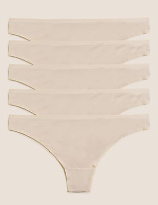 5pk Microfibre Low Rise Thongs