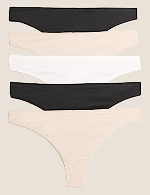 5pk Microfibre Low Rise Thongs