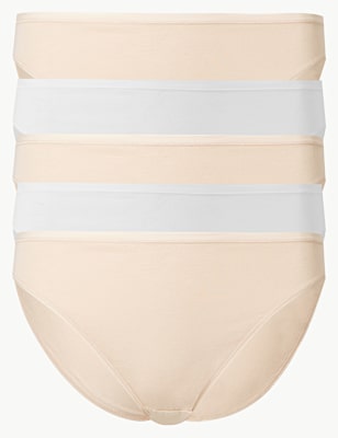 5pk Cotton Modal High Leg Knickers