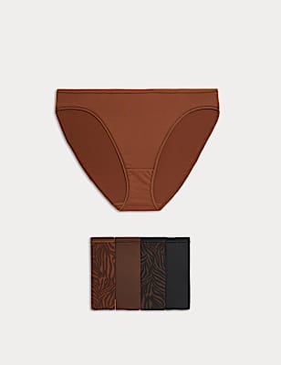 5pk Microfibre High Leg Knickers
