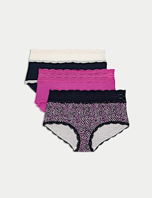 3pk Cotton Rich High Rise Shorts