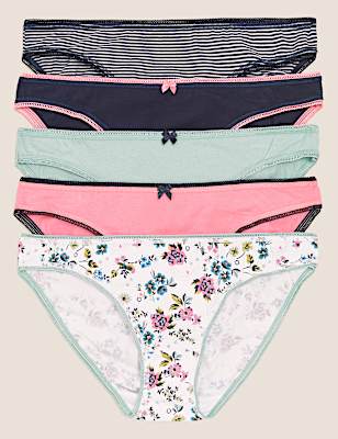 5pk Cotton Lycra® Bikini Knickers