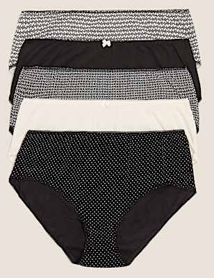 5pk Cotton Lycra® Midi Knickers