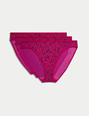 3pk Flexifit™ Sheer High Leg Knickers