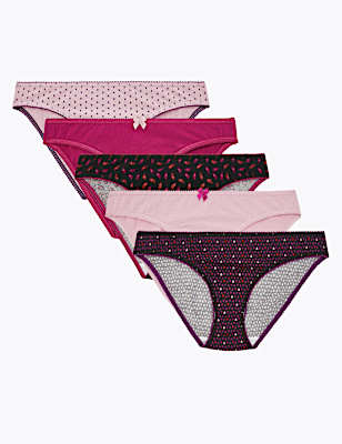 5 Pack Cotton Lycra Bikini Briefs