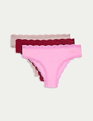 3pk Cotton Rich Brazilian Knickers